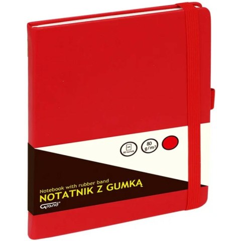 Notatnik Grand A5/80k kratka czerwony, CZERWONY