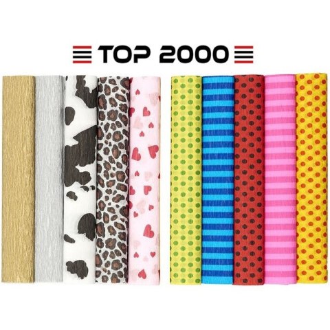 Bibuła marszczona Top 2000 Creatino 25x200cm mix wzory (10)