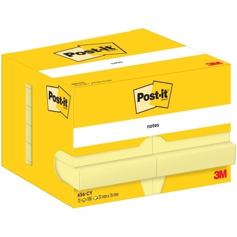 Karteczki Post-it 51x76mm (656) żółte (12x100)