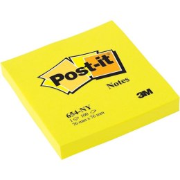 Karteczki Post-it 76x76mm (654-NY) jaskrawożółte (100)