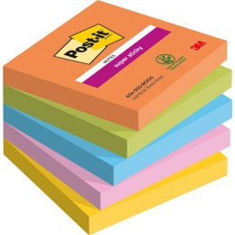 Karteczki Post-it Super Sticky 76x76mm (654-5SS-BOOS) mix kolorów (5x90)