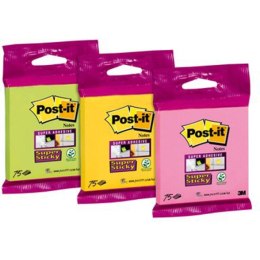 Karteczki Post-it Super Sticky 76x76mm (6820-SS) mix kolorów (75)