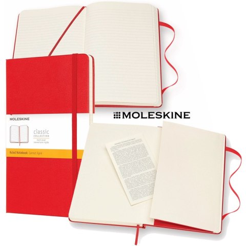 Notatnik Moleskine Classic L (13x21cm) linie czerwony