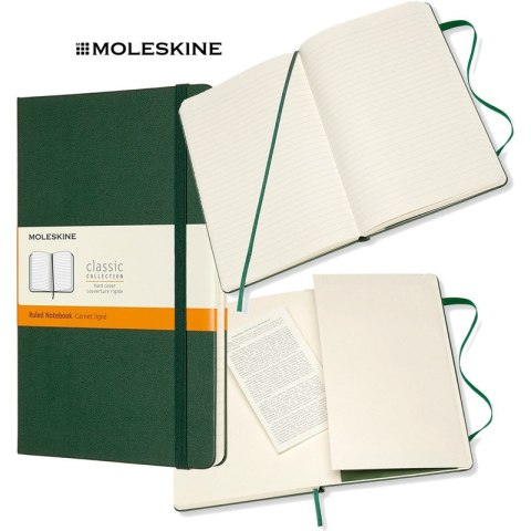 Notatnik Moleskine Classic L (13x21cm) linie zielony