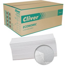 Ręczniki składane Cliver Economic V-Fold 1w makulatura białe (20x200)