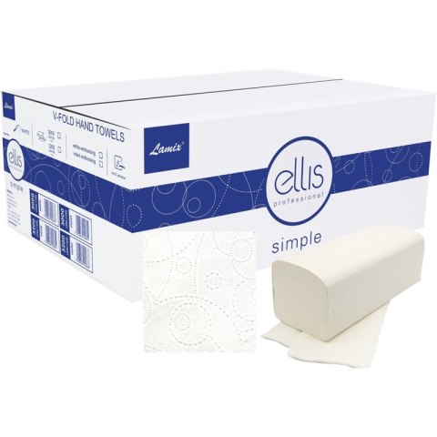 Ręczniki składane Ellis Simple V-Fold 2w celuloza białe (20x150) Ręczniki składane Ellis Simple V-Fold 2w celuloza białe (20x150)