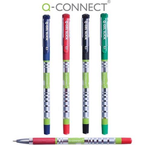 Długopis żelowo-fluidowy Q-Connect 0.5mm czerwony, CZERWONY