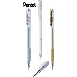 Długopis żelowy Pentel Hybrid Gel Grip K118 srebrny, SREBRNY