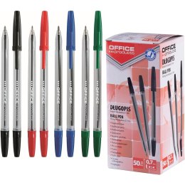 Długopisy Office Products 1.0mm czarne (50), CZARNY
