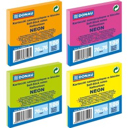 Karteczki Donau 76x76mm neon zielone (100)