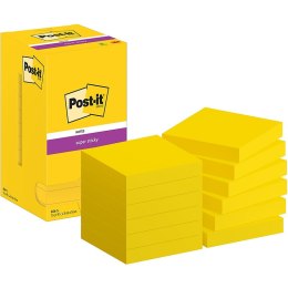 Karteczki Post-it Super Sticky 76x76mm (654-S) żółte (12x90)