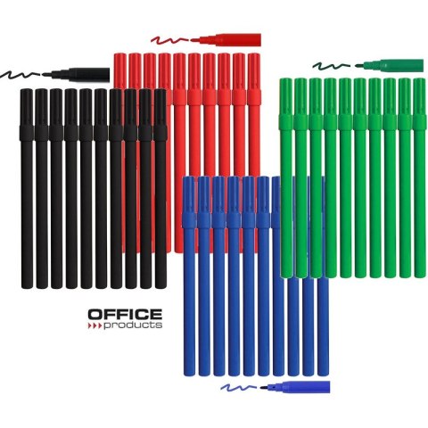 Flamastry Office Products 1.0mm zielone (10), ZIELONY