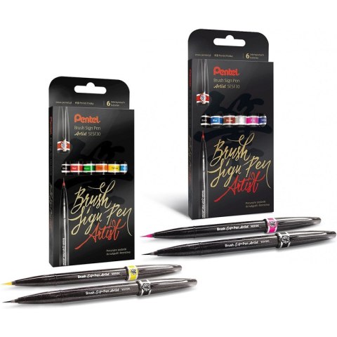 Pisaki pędzelkowe Pentel Brush Sign Pen Artist SES