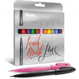 Pisaki pędzelkowe Pentel Brush Sign Pen SES15C 12